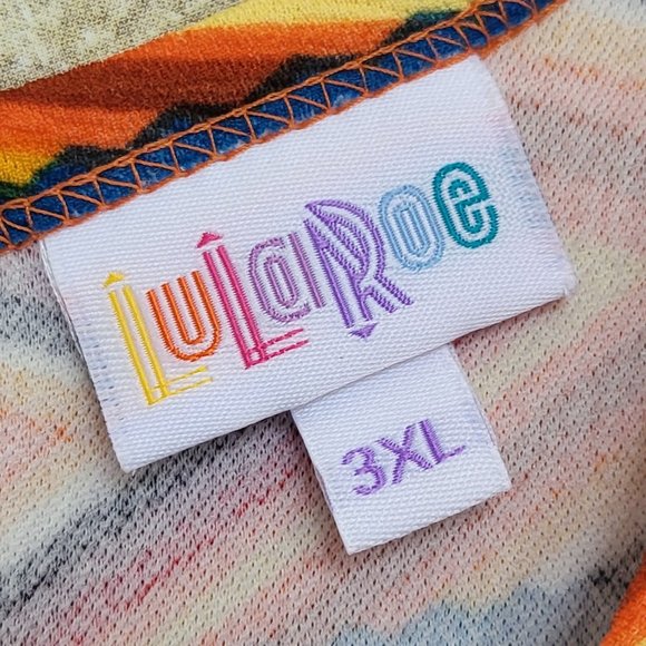 LuLaRoe NWT 3XL Amelia Dress - Shades of Orange Geometric - Dress has Pockets!! - Picture 7 of 8